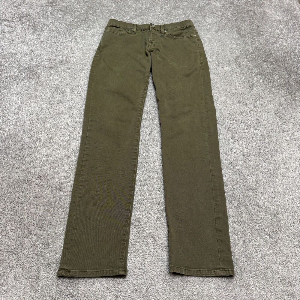 FRAME L'Homme Slim Straight Denim Jeans Mens 30 Green Twill Stretch Casual